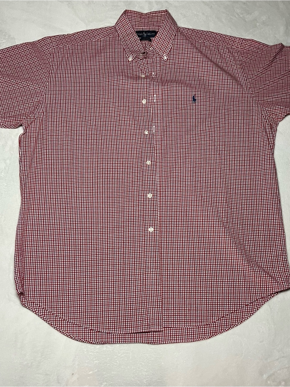 Ralph Lauren Red and White Gingham Button-Down Shirt